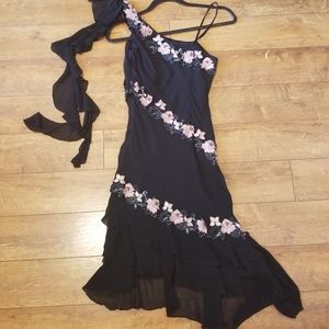 Silk Asymmetrical Evening Dress